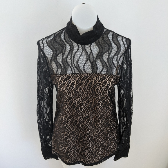 PRABAL GURUNG Mock Neck Feather Lace Blouse 2 - Picture 11 of 13